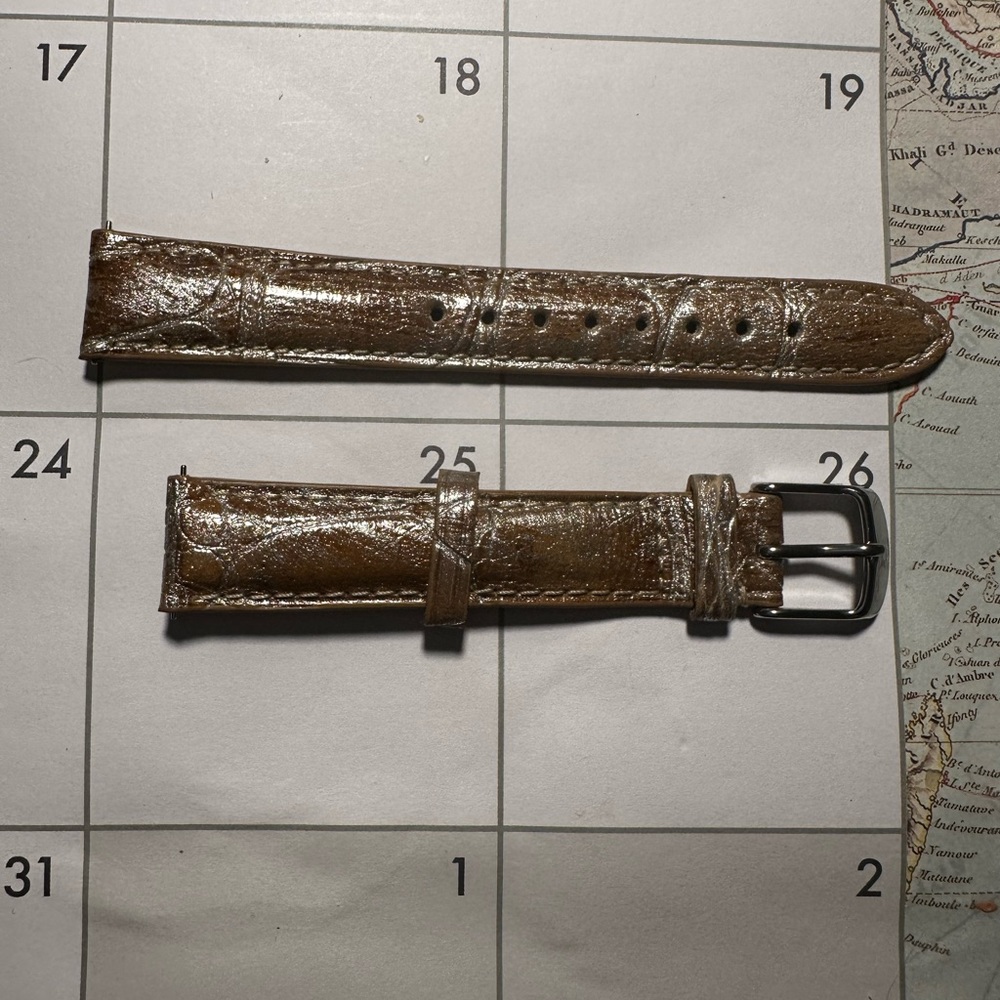 16mm leather Michele watch strap - never used!